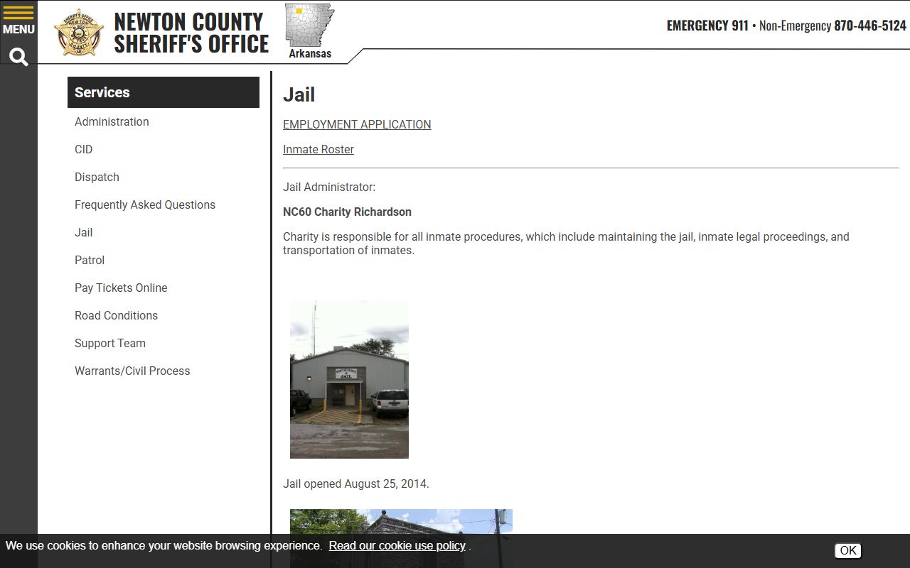 Newton County Jail official jail page for inmate lookup and facility history