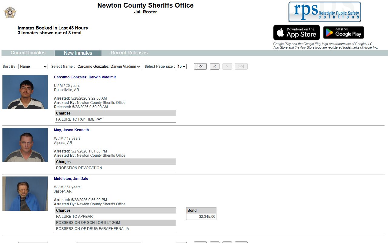 Newton County jail mugshots new inmates booking photos roster